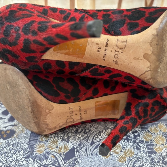 🆕 Dior CD Logo Leopard print Ankle Boots👢 - Picture 7 of 10